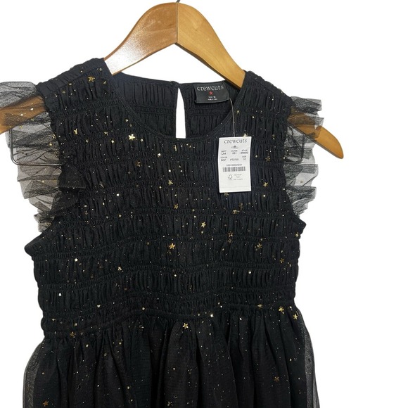 NWT Crew Cuts Girls Sz 10 Black Star flutter-sleeve dress Crewcuts - Picture 2 of 7